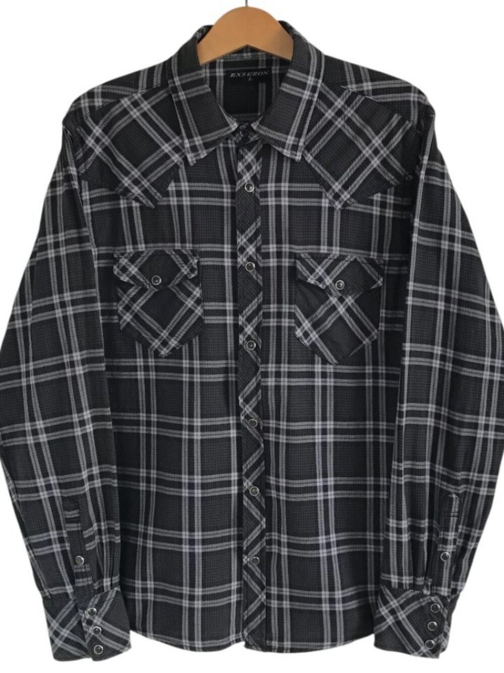 Black Plaid Button Up Shirt